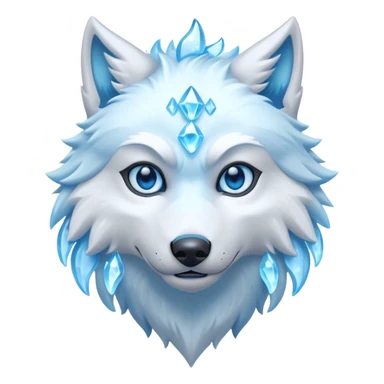 fantasy ice wolf character, glowing blue eyes, icy fur, snow aura, 3D cartoon, mobile game icon style, clean background, no text, no watermark



 sticker