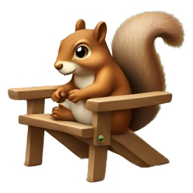 squirrel meditating on wooden chair sticker