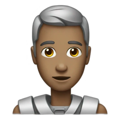 half human half machine sticker