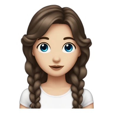 Cute girl sirens on roch with a dark brown hair and blue eyes sticker