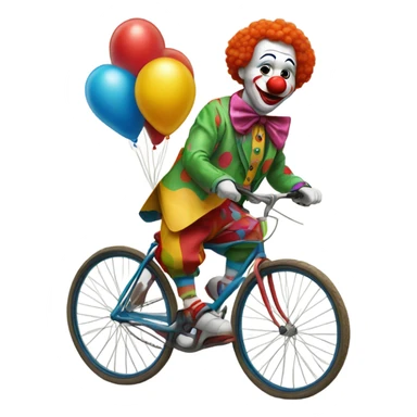 A clown on a bicycle  sticker