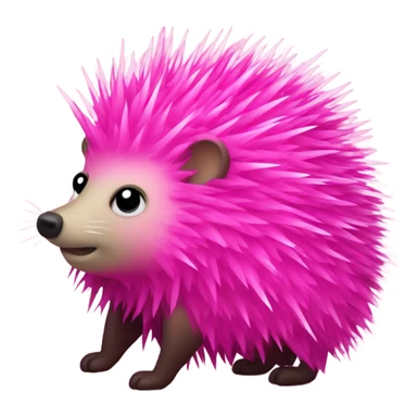 Hot pink porcupine with glitter  sticker