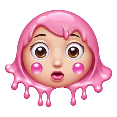 rolling eyes with bubble gum drips sticker