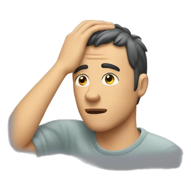 man scratches his head thoughtfully sticker