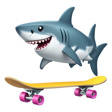 Shark on a skateboard  sticker