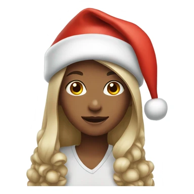 Girl wearing Santa hat sticker