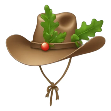 cowboy hat with mistletoe sticker