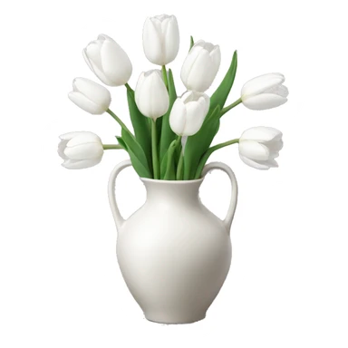White tulips vase sticker