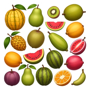 tropical fruits together  sticker
