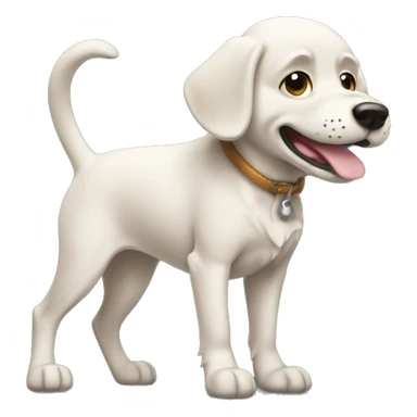 Dog wagging its tail  sticker