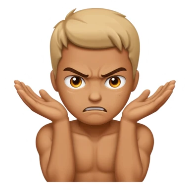 Manos juntas con cara de malo sticker