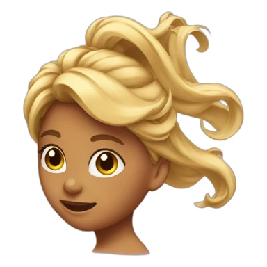 girl twirling hair sticker