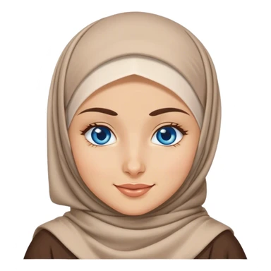 Turkish beautiful finish Konya girl blue eyes with hijab and islamic dress she’s Winking  sticker