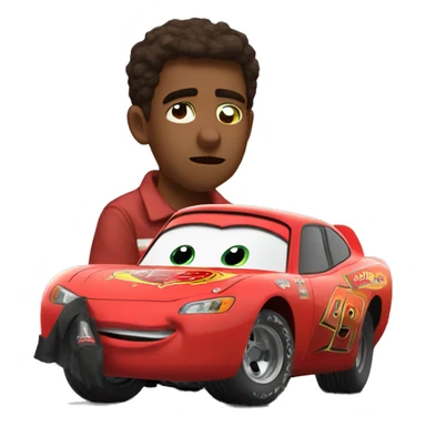 sad lightning Mcqueen mr.mon sticker