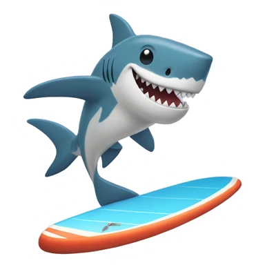 Shark surf boarding sticker