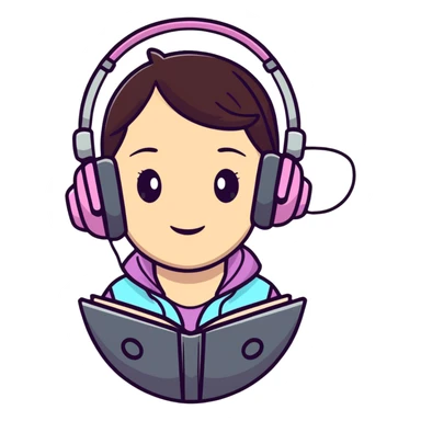 excited gamer girl in headphones sticker
