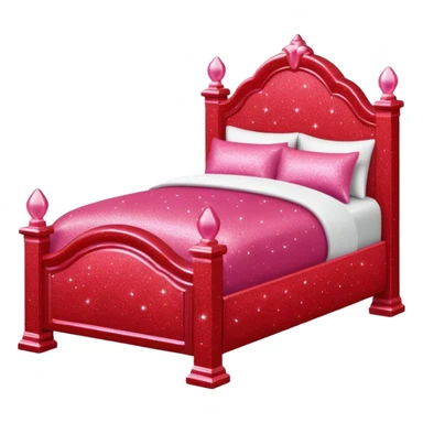 red glitter barbie dollhouse bed sticker