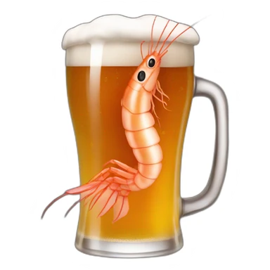 Shrimp jump into beer sticker