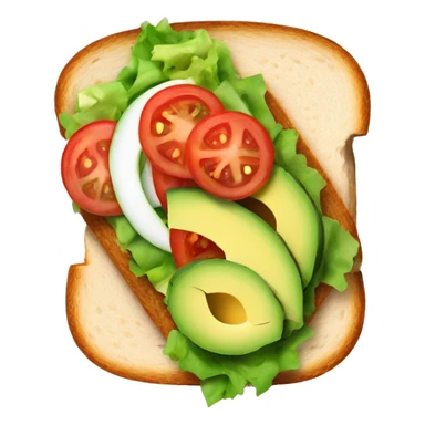 Whole grain sandwich with salad tomato and avocado without seed sticker