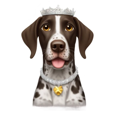 German shorthaired pointer with Happy New Year tiara sticker