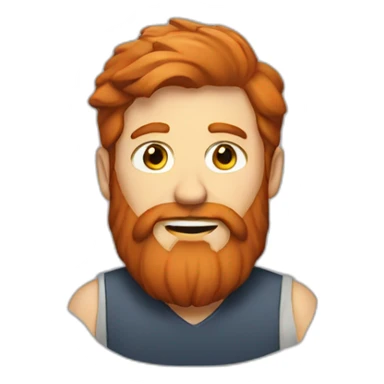 a red-haired man with a beard sticker
