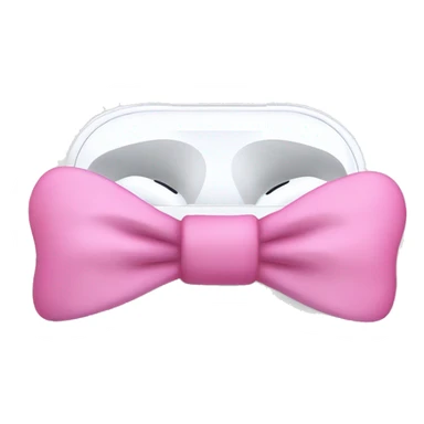 AirPods with pink bow sticker