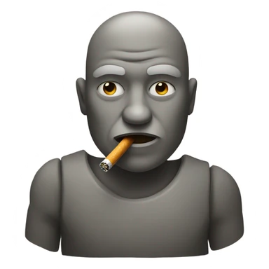 stone person with a cigarette in his mouth sticker