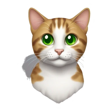 Tabby cat with green eyes and some white on face sticker