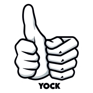 The words “YOU ROCK” stacked on top of eachother with a thumbs up in the middle sticker