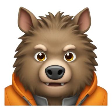 ANGRY wild boar with orange jacket sticker