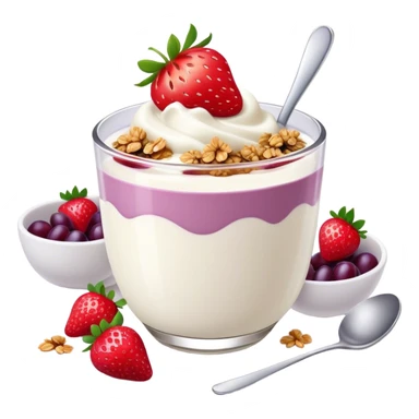 Yogurt with strawberries grapes and granola sticker