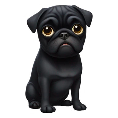 Black pug  and the words  “I’m sorry” sticker