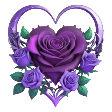 gothic heart, plum purple glass, silver crescent moon, midnight purple roses, holographic stardust, neon lightning, drenched look, splintered glass texture sticker