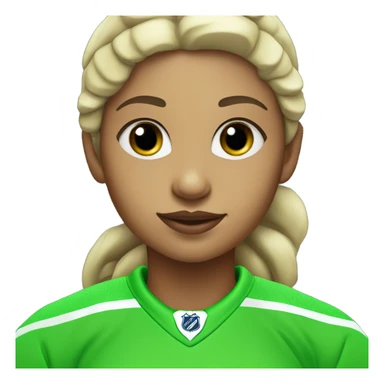 Girl ice Hockey player neon green sticker