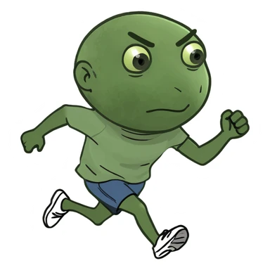 Fat person running sticker