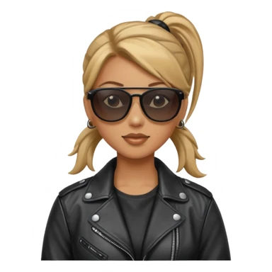 Biker Gang with Sunglasses, Woman with ponytail, sunglasses sticker