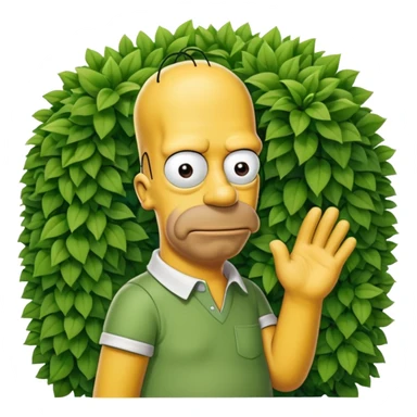homer going into the hedge sticker