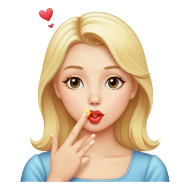 A blonde girl blowing a kiss sticker