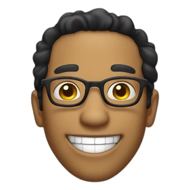 black hair guy with glasses laughing, just the head sticker