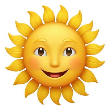 a sun emoji with a happy face sticker