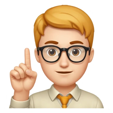 nerd with finger up sticker