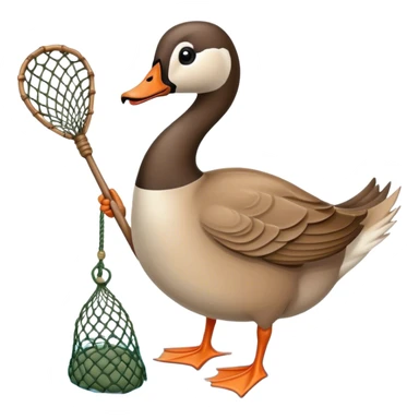 Canadian Goose Fishing with a net sticker