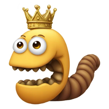 Worm with crown sticker