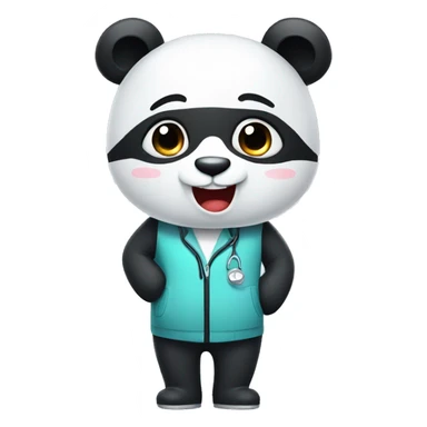 Panda going to dentist sticker