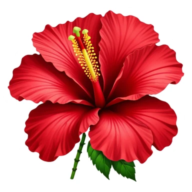 Vibrant red cotton rose hibiscus flower with large petals and prominent stamen sticker
