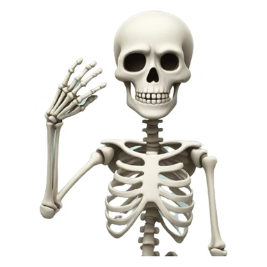 2d cartoon Skeleton salute sticker