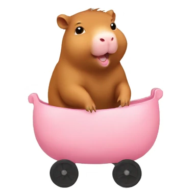 capybara riding a baby pig sticker