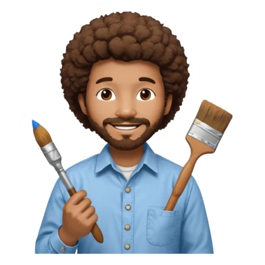 Bob Ross painting sticker