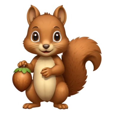 A playful squirrel holding an acorn with both paws.












































 sticker