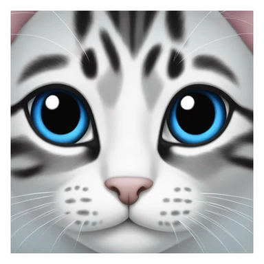 cat black and white blue eyes sticker